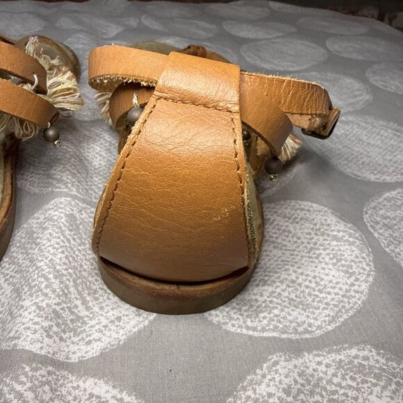 Soludos x Anthropologie Panarea Leather Tasseled Sandals Sandals Sz 6.5 - Picture 7 of 16